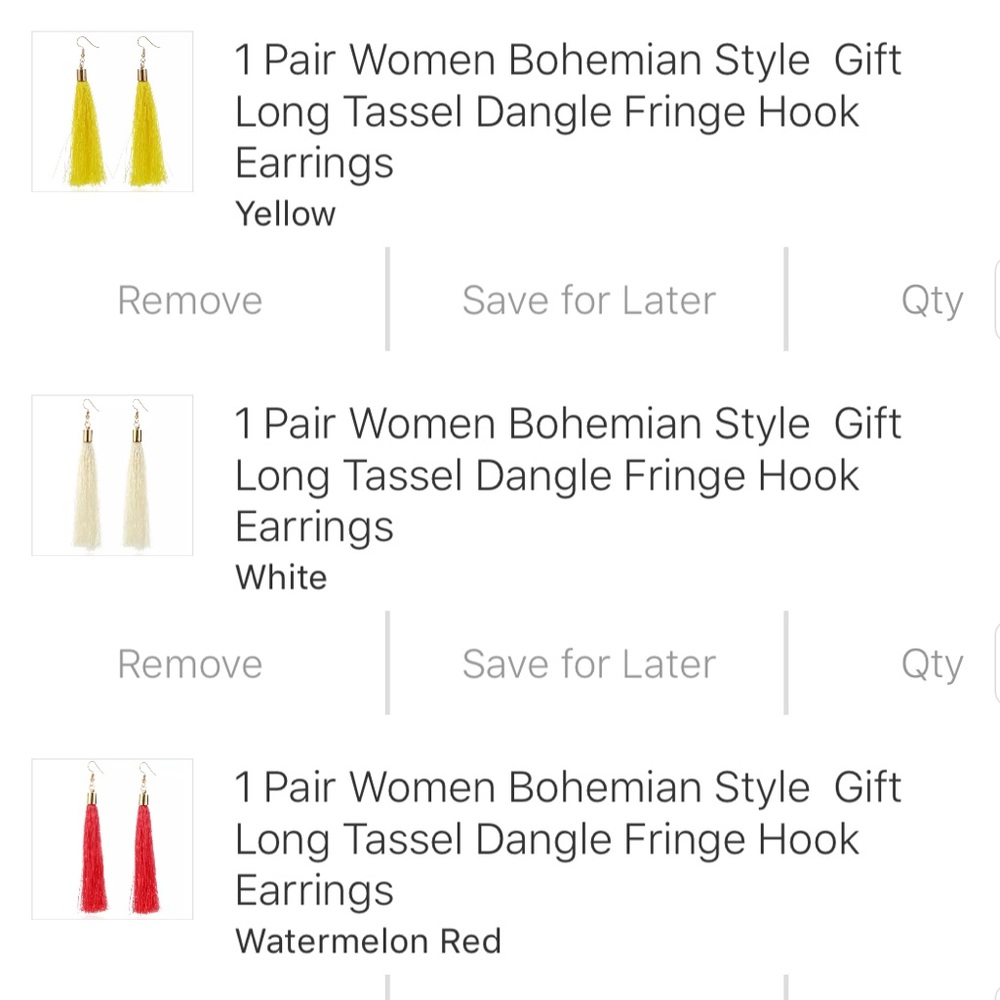 ⬇️ New bohemian long tassel dangling earrings red - Picture 7 of 8